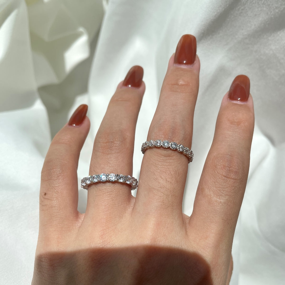 [Kincade Jewelrys]Sparkling Round Cut Tennis Ring