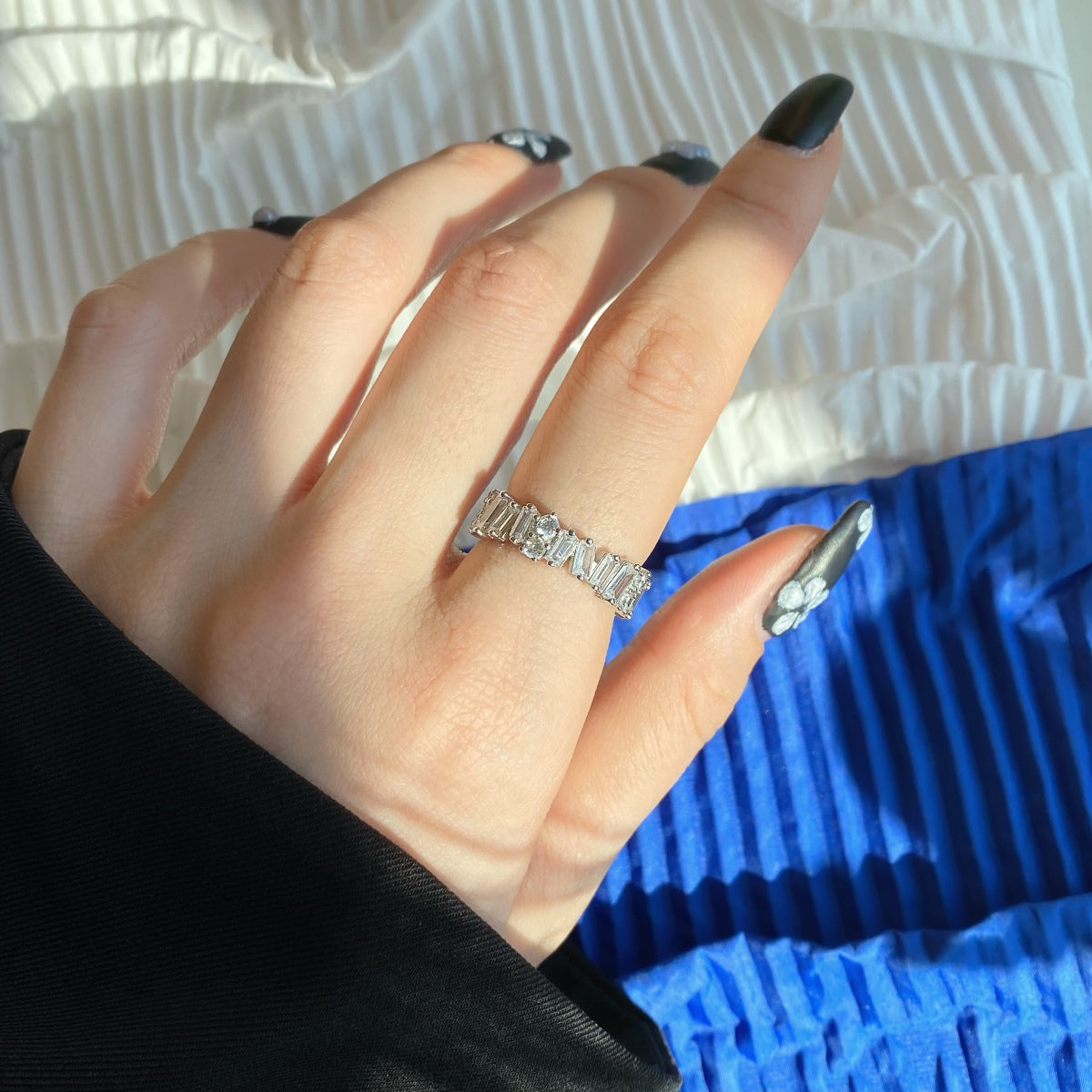 [Kincade Jewelrys] Bague tennis délicate à formes multiples