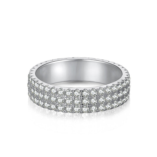[Joyería Kincade] Anillo de tenis de corte redondo delicado