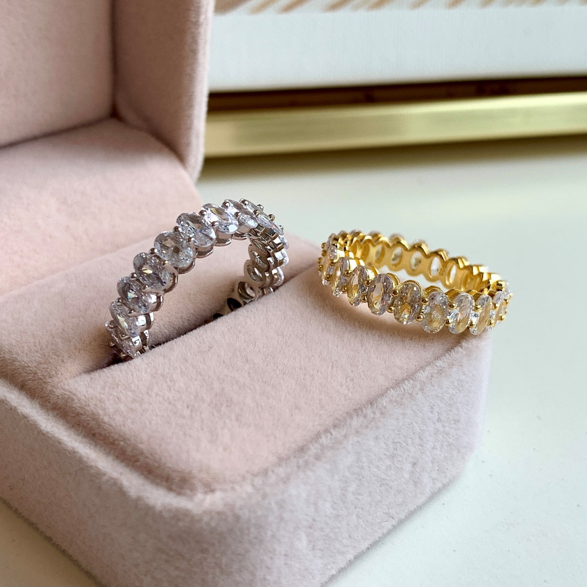 [Bijoux Kincade] Bague tennis ovale ornée