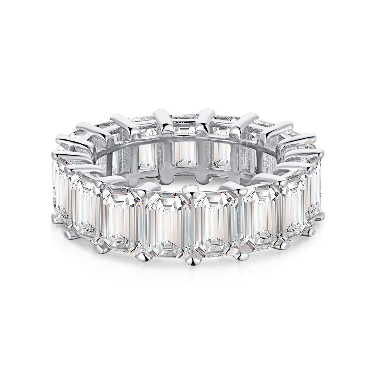 [Kincade Jewelry] Bague tennis élégante taille émeraude de 0,75 carat