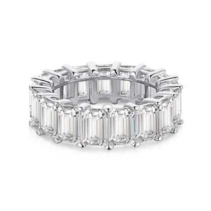 [Kincade Jewelry] Bague tennis élégante taille émeraude de 0,75 carat
