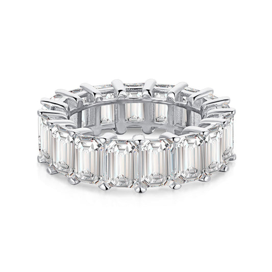 [Kincade Jewelry] Bague tennis élégante taille émeraude de 0,75 carat