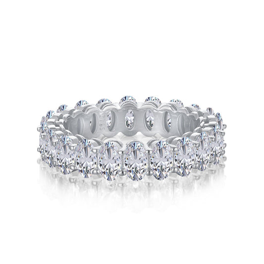 [Joyas Kincade]Anillo de tenis con corte ovalado ornamentado
