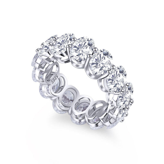 [Joyas Kincade] Anillo de tenis alargado con corte cojín