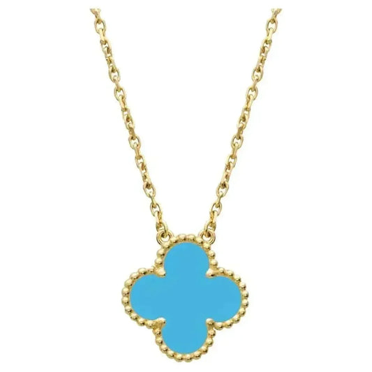 [Kincade Jewelrys] Collier vintage en turquoise et trèfle 15 mm