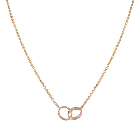 [Kincade Jewelrys] COLLAR DE AMOR CON DOBLE ANILLO ORO ROSA 