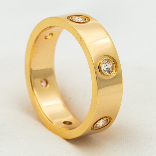 [Kincade Jewelrys] BAGUE D'AMOUR 5,5 MM 6 DIAMANTS OR ROSE