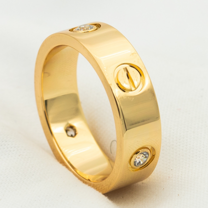 [Kincade Jewelrys] BAGUE D'AMOUR 5,5 MM 3 DIAMANTS OR ROSE