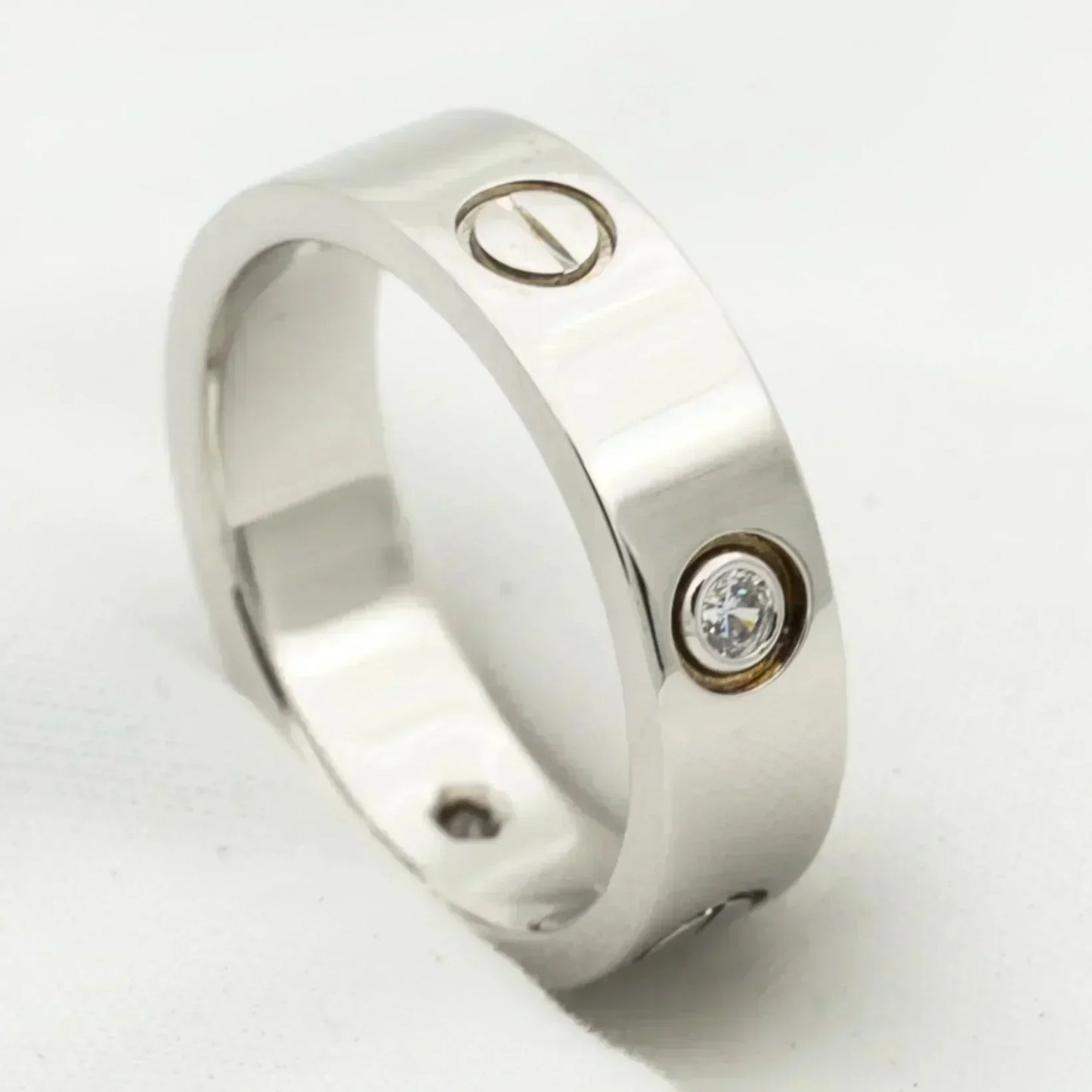 [Kincade Jewelrys]LOVE RING 5.5MM 3 DIAMONDS SILVER