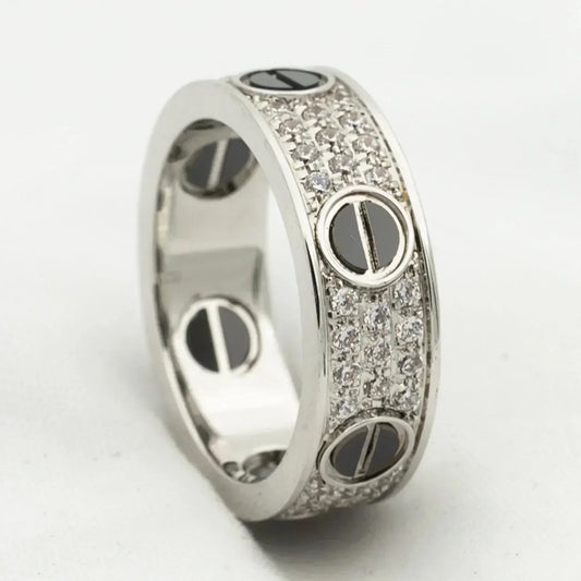 [Kincade Jewelrys] BAGUE D'AMOUR 5,5 MM PAVÉE DE DIAMANTS EN CÉRAMIQUE