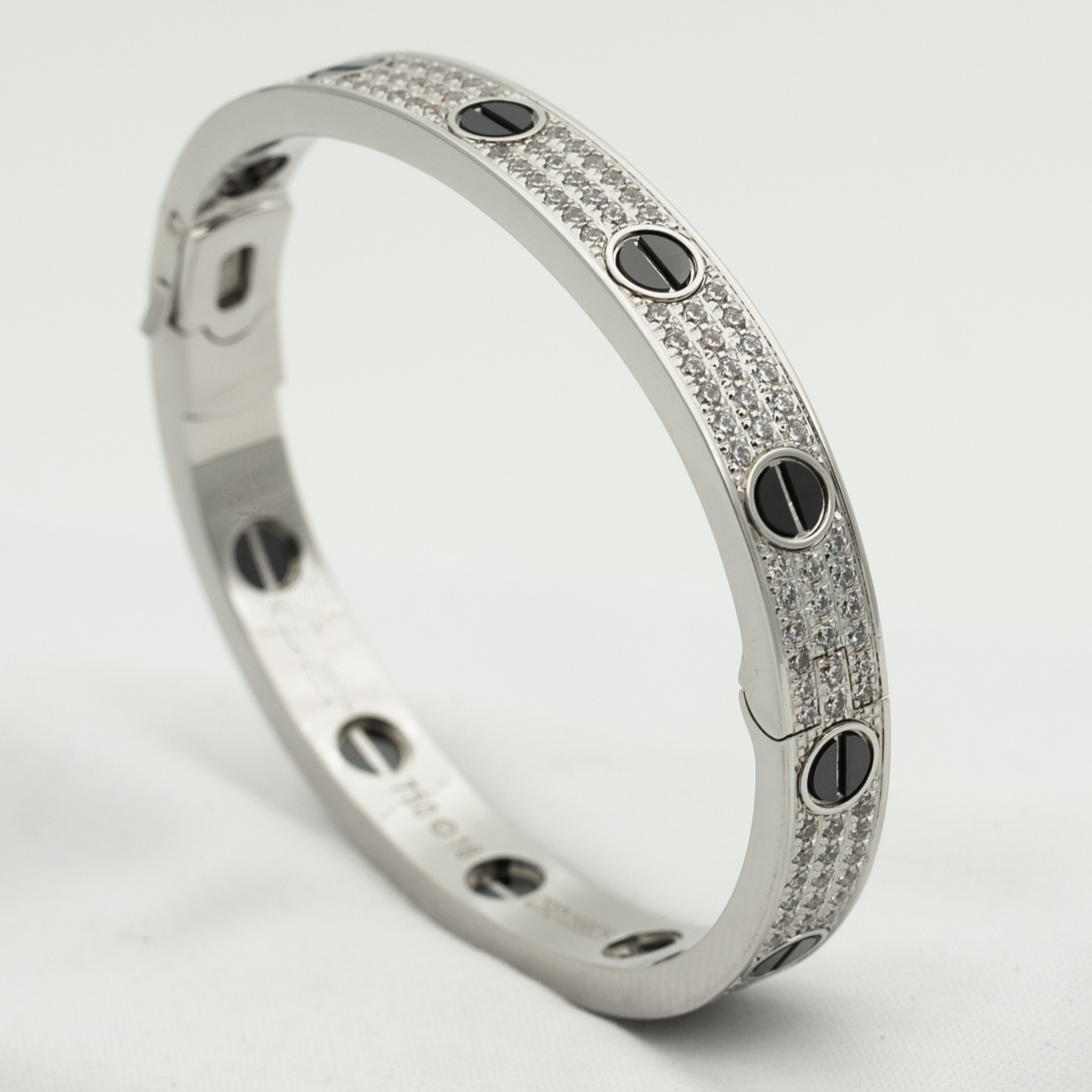 [Kincade Jewelrys] Bracelet Love 6,1 mm en céramique pavée de diamants 