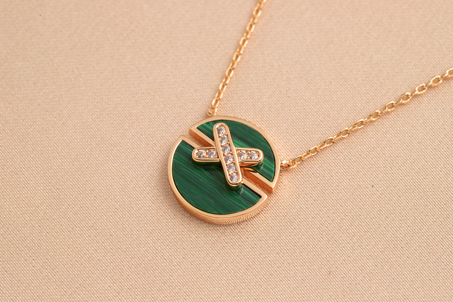 [Kincade Jewelrys]JEUX DE PINK GOLD DIAMOND NECKLACE