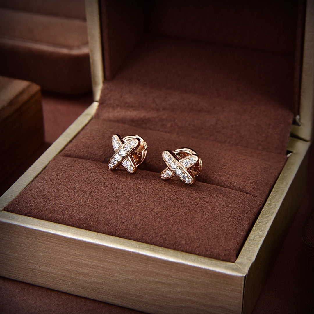 [Kincade Jewelrys]JEUX DE GOLD DIAMOND EARRINGS