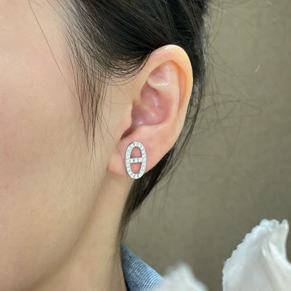 [Kincade Jewelrys]Boucles d'oreilles nez de cochon entièrement en diamants HM
