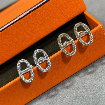 [Kincade Jewelrys]Boucles d'oreilles nez de cochon entièrement en diamants HM