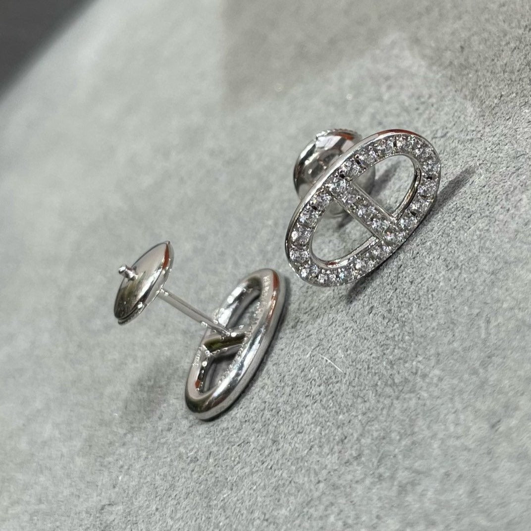 [Kincade Jewelrys]Boucles d'oreilles nez de cochon entièrement en diamants HM
