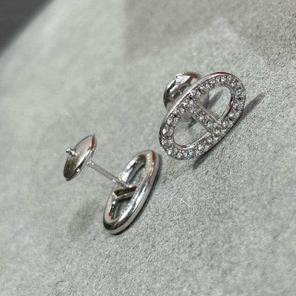 [Kincade Jewelrys]Boucles d'oreilles nez de cochon entièrement en diamants HM