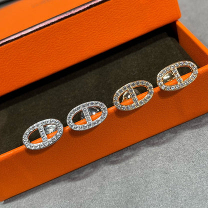 [Kincade Jewelrys]Boucles d'oreilles nez de cochon entièrement en diamants HM