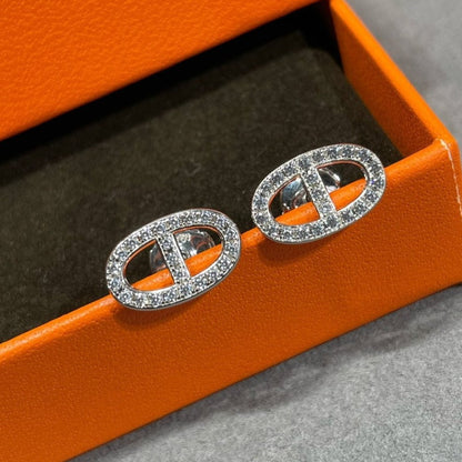 [Kincade Jewelrys]Boucles d'oreilles nez de cochon entièrement en diamants HM