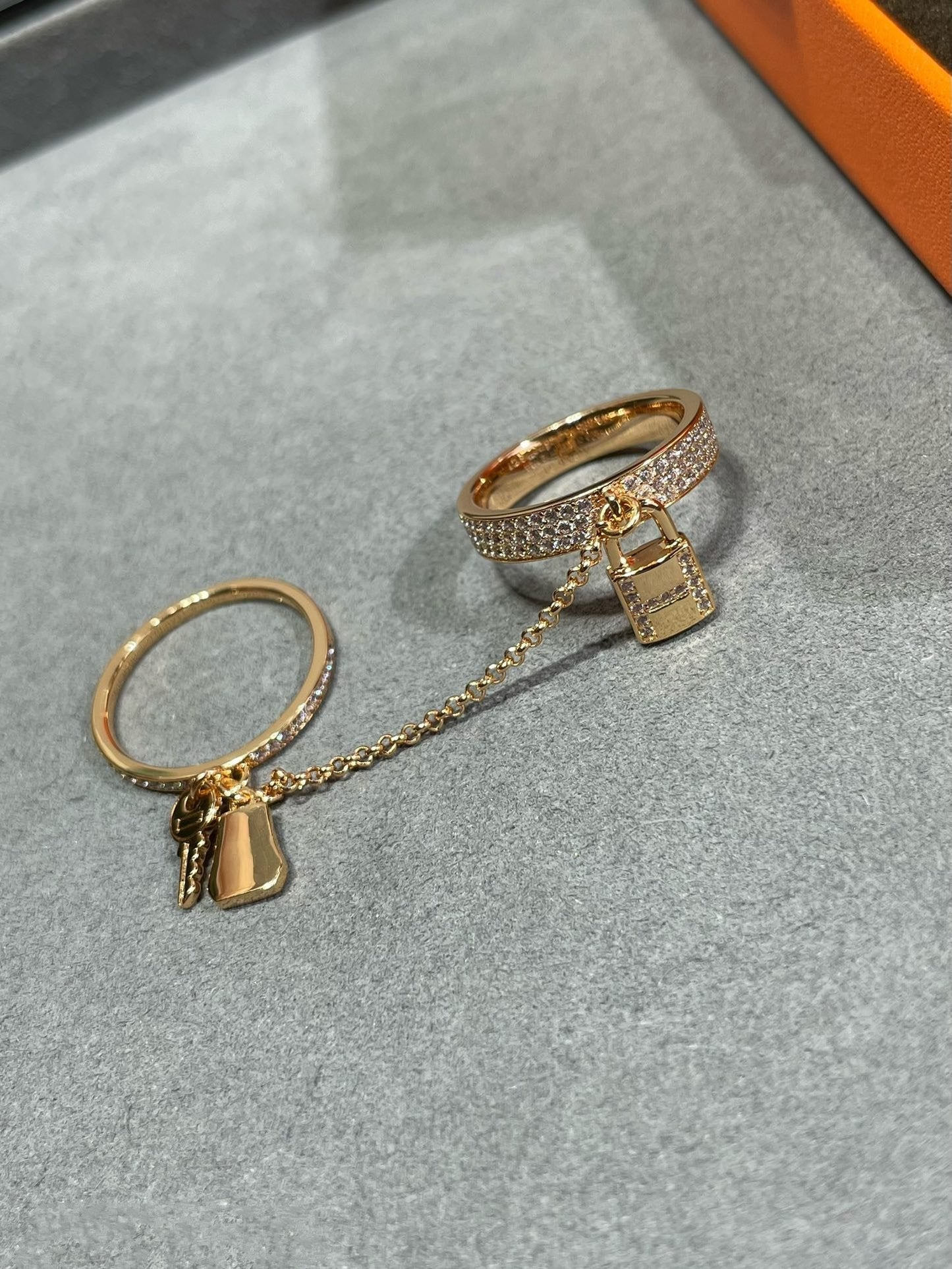 [Kincade Jewelrys]HM KELLY CLOCHETTE DOUBLE RING IN  WITH DIAMONDS