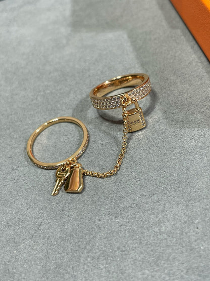 [Kincade Jewelrys]HM KELLY CLOCHETTE DOUBLE RING IN  WITH DIAMONDS