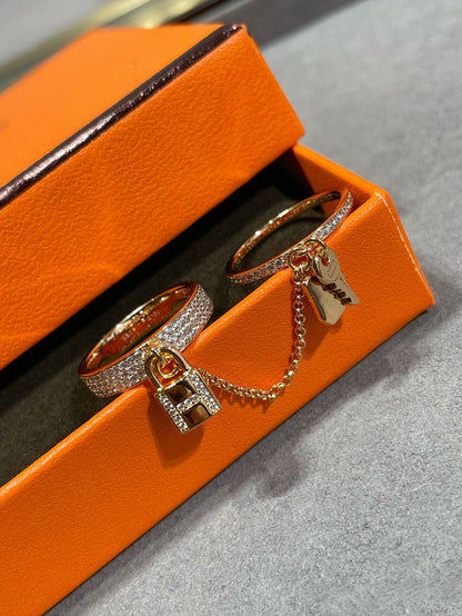 [Kincade Jewelrys]HM KELLY CLOCHETTE DOUBLE RING IN  WITH DIAMONDS