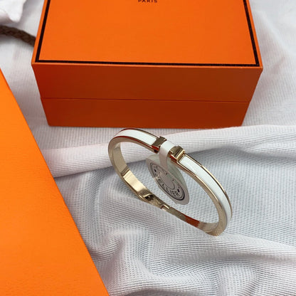 [Kincade Jewelrys] BRACELET CLASSIQUE HM CLIC BLANC ÉMAIL 8 MM