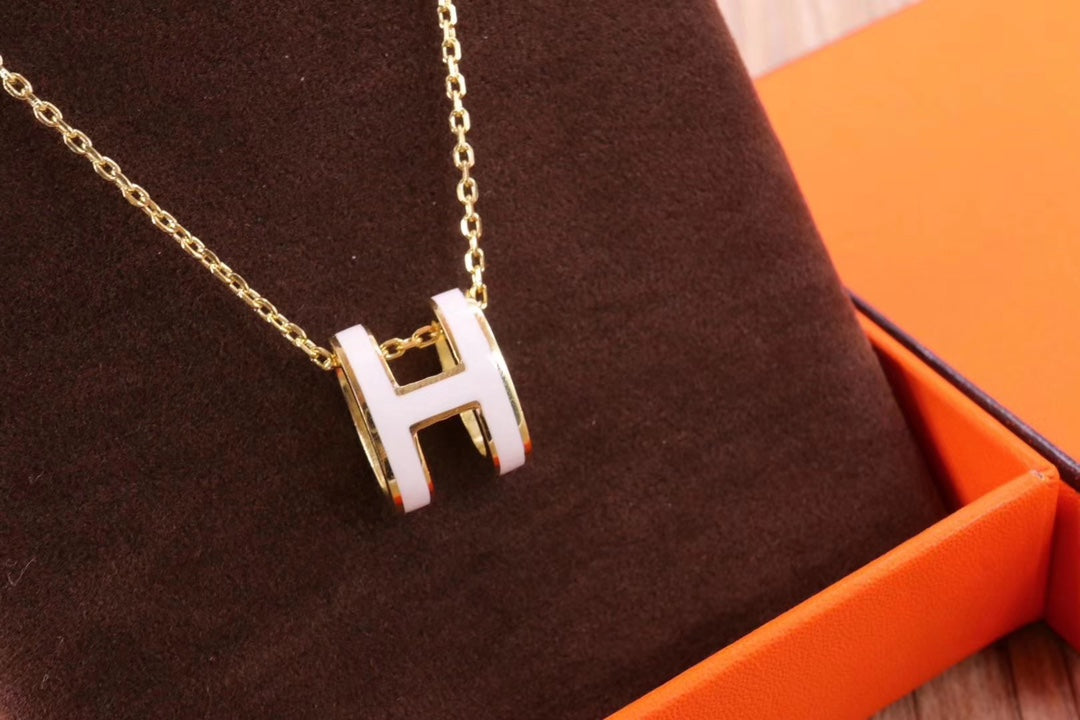 [Kincade Jewelrys]HM CLIC YELLOW ENAMEL GOLD NECKLACE