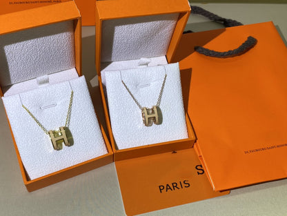 [Kincade Jewelrys]HM CLIC YELLOW ENAMEL GOLD NECKLACE