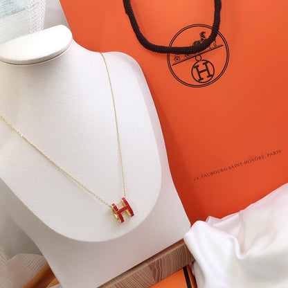 [Kincade Jewelrys] Collier en or émaillé rouge HM CLIC