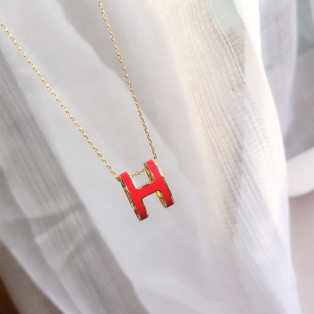 [Kincade Jewelrys] Collier en or émaillé rouge HM CLIC