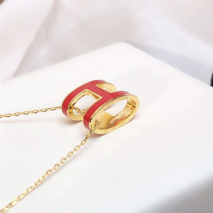 [Kincade Jewelrys] Collier en or émaillé rouge HM CLIC
