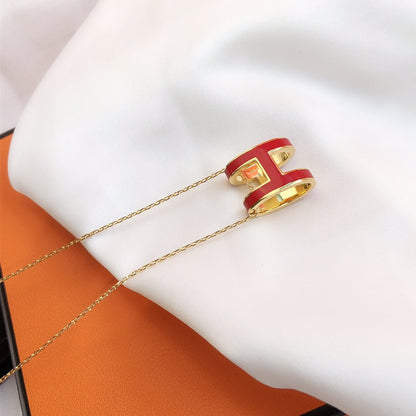 [Kincade Jewelrys] Collier en or émaillé rouge HM CLIC