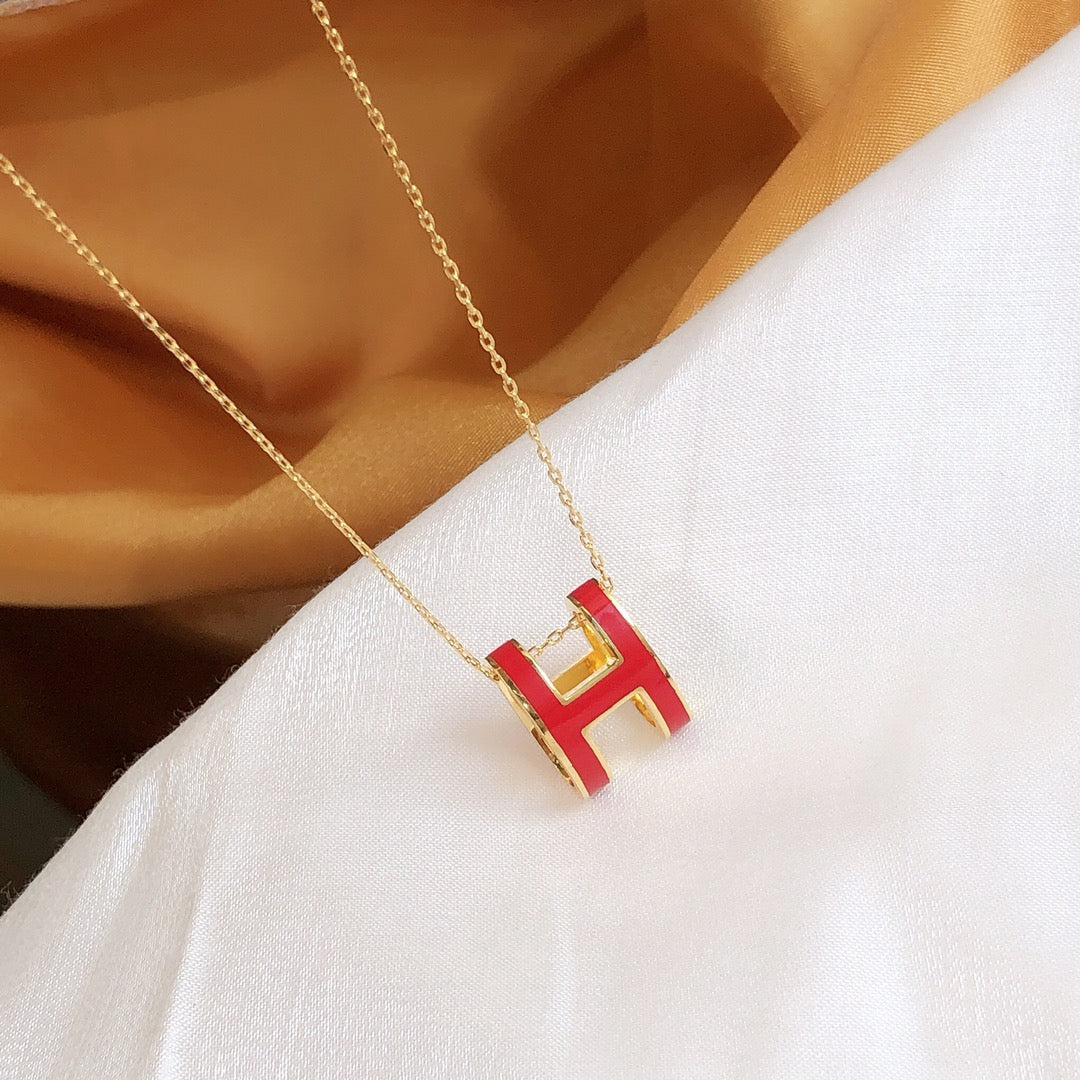 [Kincade Jewelrys] Collier en or émaillé rouge HM CLIC