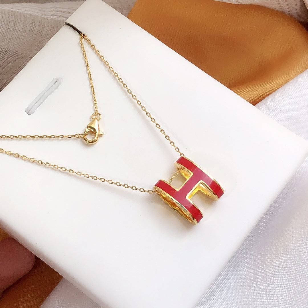 [Kincade Jewelrys] Collier en or émaillé rouge HM CLIC