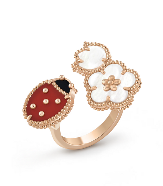 [Kincade Jewelrys] BAGUE EN OR ROSE À 3 MOTIFS LUCKY