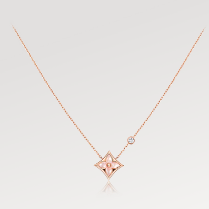 [Kincade Jewelrys] Collier étoile rose avec 1 diamant en or rose