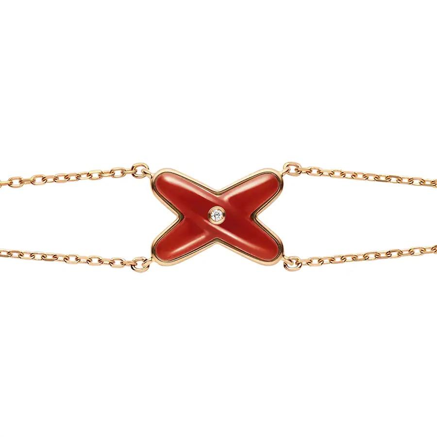 [Kincade Jewelrys]JEUX BRACELET CORNALINE OR ROSE 1 DIAMANT