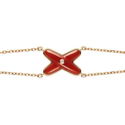 [Kincade Jewelrys]JEUX BRACELET CORNALINE OR ROSE 1 DIAMANT