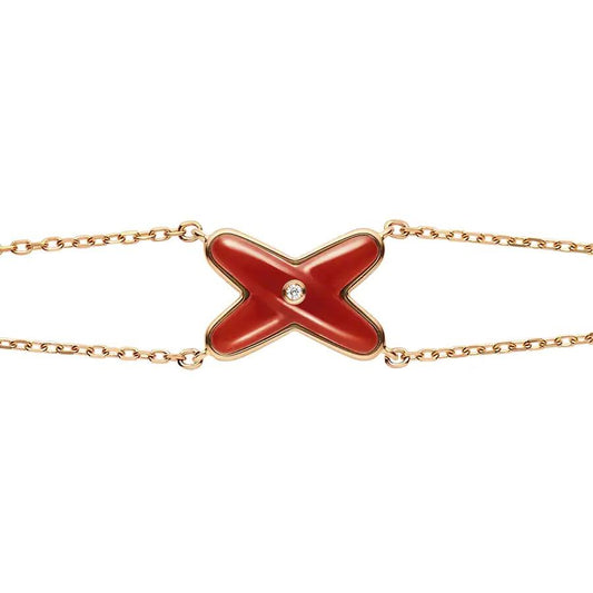 [Kincade Jewelrys]JEUX BRACELET CORNALINE OR ROSE 1 DIAMANT