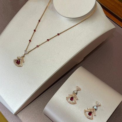 [Kincade Jewelrys]DREAM NECKLACE CARNELIAN DIAMOND PINK GOLD