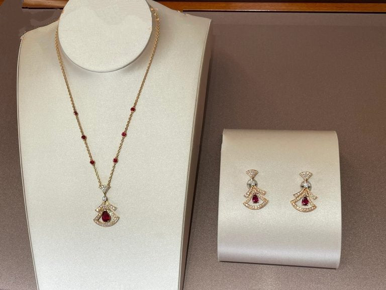 [Kincade Jewelrys]DREAM NECKLACE CARNELIAN DIAMOND PINK GOLD
