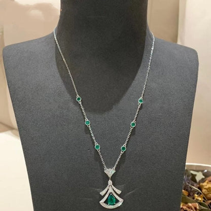 [Kincade Jewelrys] COLLIER DREAM MALACHITE DIAMANT ARGENT