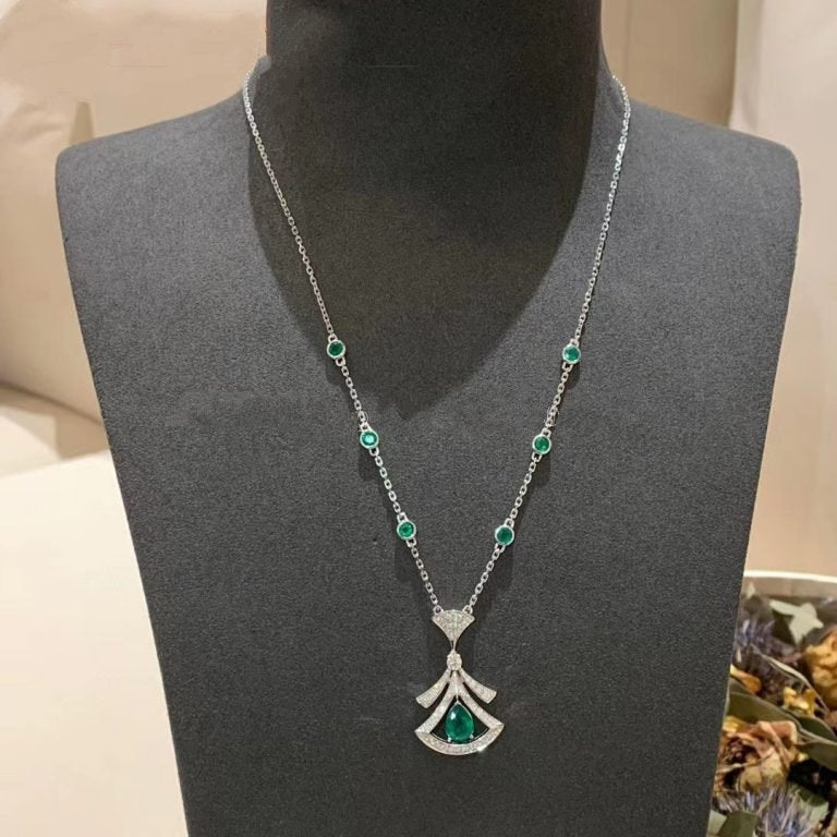 [Kincade Jewelrys] COLLIER DREAM MALACHITE DIAMANT ARGENT