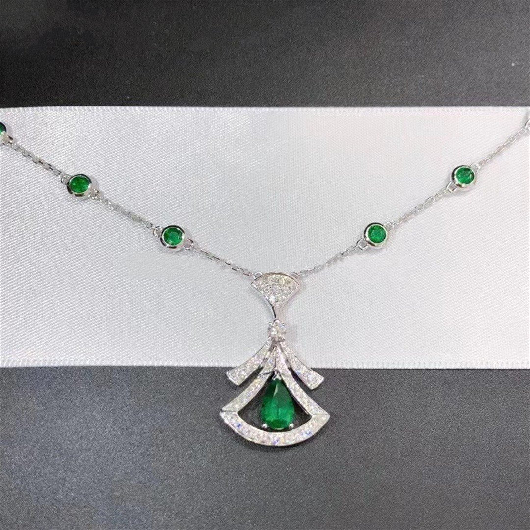 [Kincade Jewelrys] COLLIER DREAM MALACHITE DIAMANT ARGENT