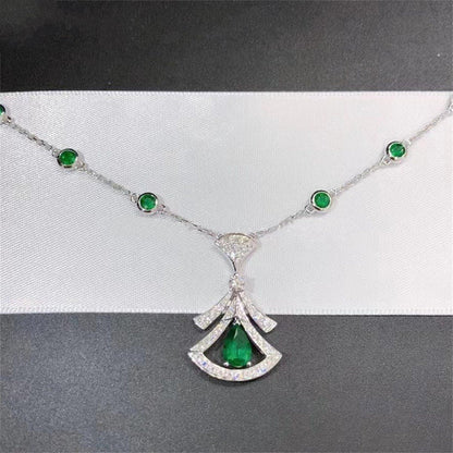 [Kincade Jewelrys] COLLIER DREAM MALACHITE DIAMANT ARGENT