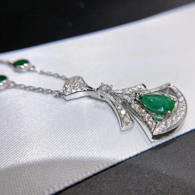[Kincade Jewelrys] COLLIER DREAM MALACHITE DIAMANT ARGENT