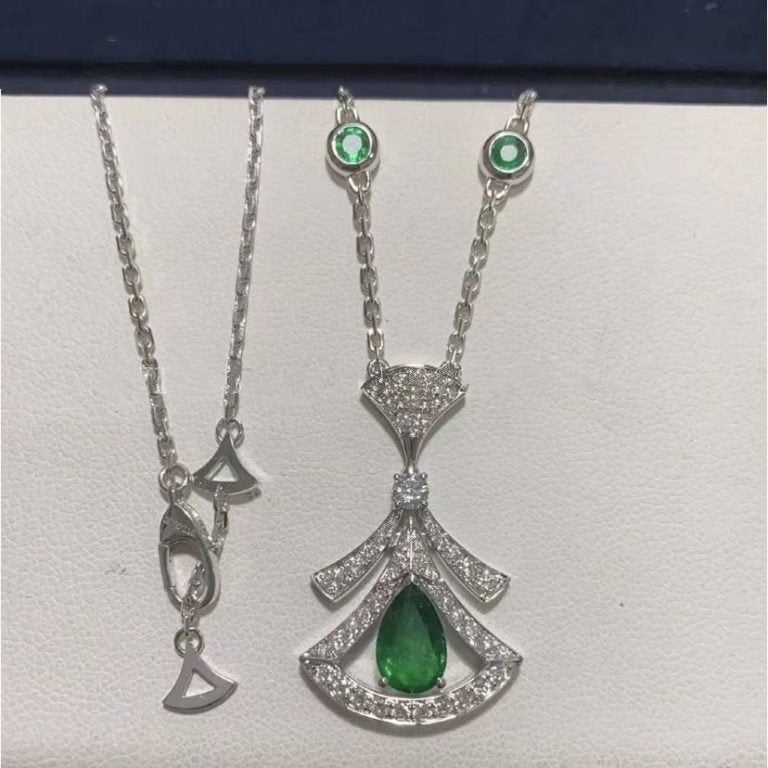 [Kincade Jewelrys] COLLIER DREAM MALACHITE DIAMANT ARGENT