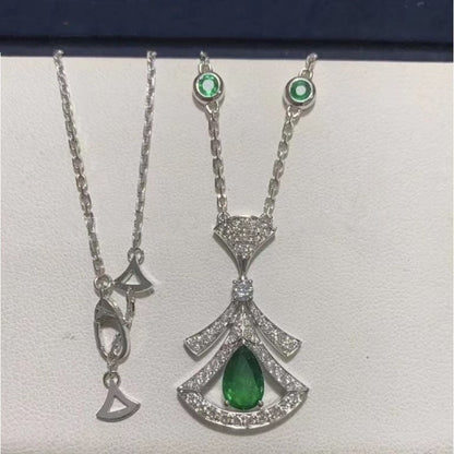 [Kincade Jewelrys] COLLIER DREAM MALACHITE DIAMANT ARGENT